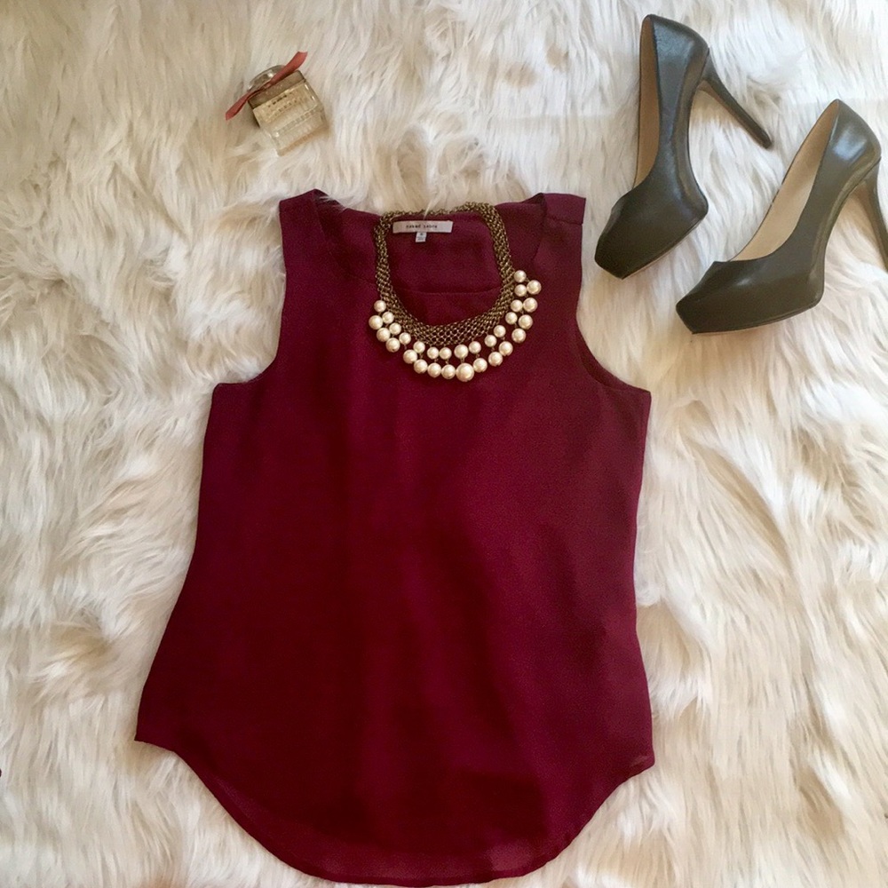 Maroon Sleeveless Blouse